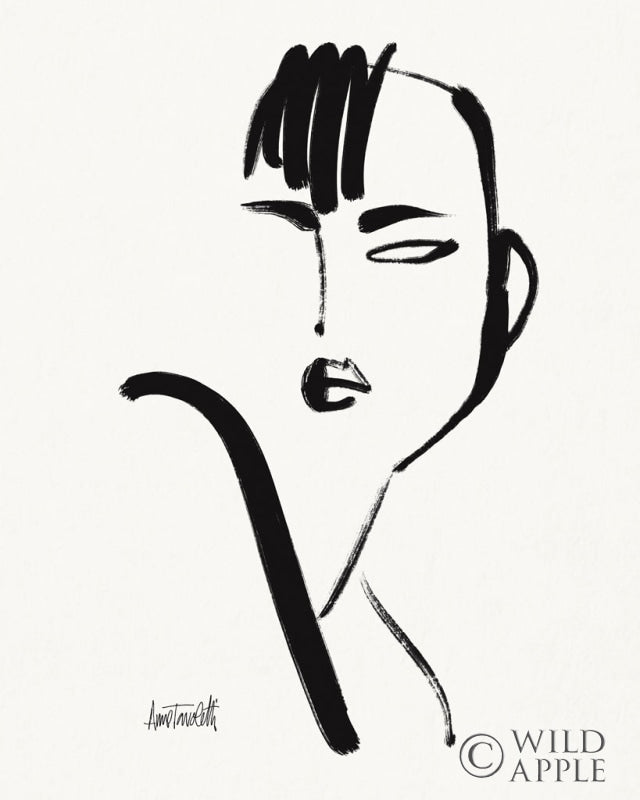 Reproduction of Brush Portrait I by Anne Tavoletti - Wall Decor Art