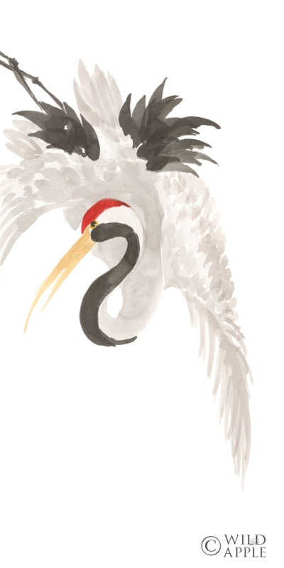 Reproduction of Scroll Crane III by Chris Paschke - Wall Decor Art