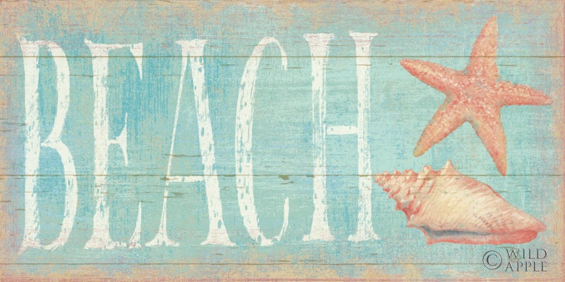 Reproduction of Pastel Beach with Pink by Daphne Brissonnet - Wall Decor Art