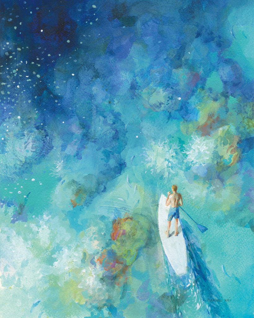 Reproduction of Paddle Board Exploring II Crop by Danhui Nai - Wall Decor Art