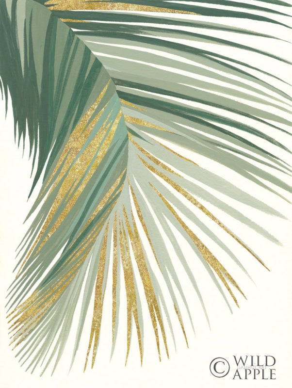 Reproduction of Retro Big Leaf II Green Gold by Danhui Nai - Wall Decor Art