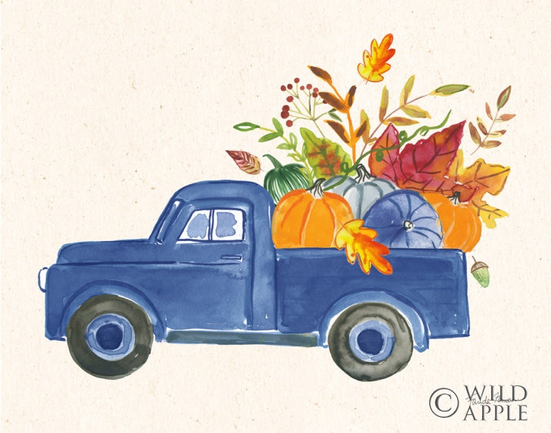 Reproduction of Autumn Harvest II Navy by Farida Zaman - Wall Decor Art