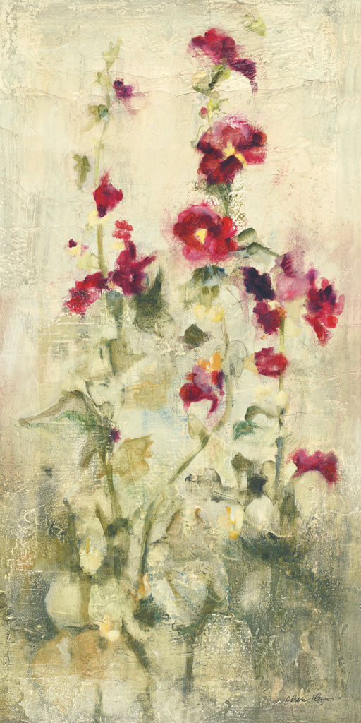 Reproduction of Hollyhocks Panel I by Cheri Blum - Wall Decor Art