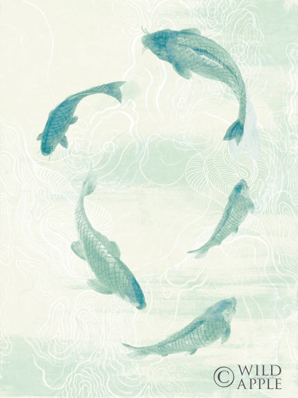 Reproduction of Celadon Koi II by Danhui Nai - Wall Decor Art