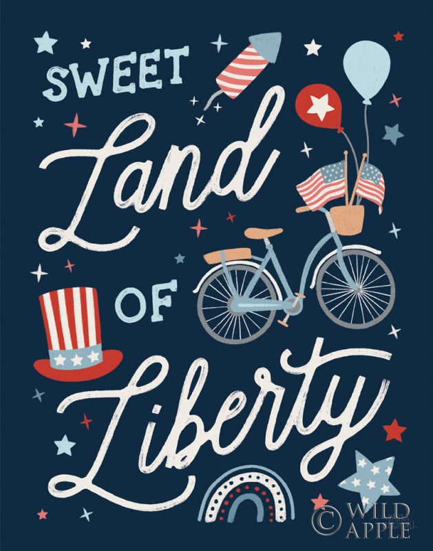 Reproduction of Stars and Stripes III by Laura Marshall - Wall Decor Art