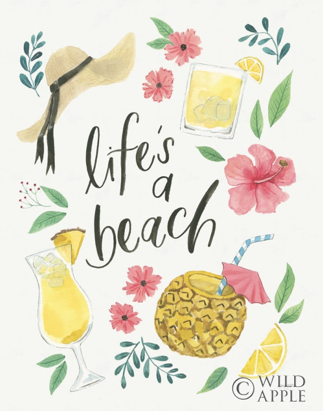 Reproduction of Lifes a Beach I by Jenaya Jackson - Wall Decor Art