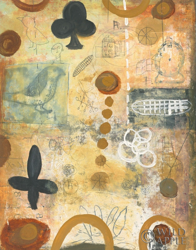 Reproduction of Bird in Hand Abstract by Cheryl Warrick - Wall Decor Art