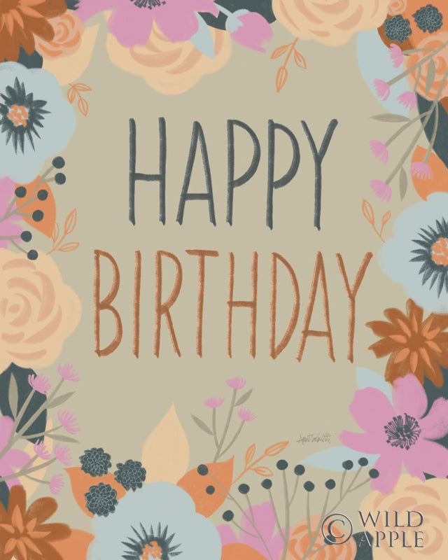 Reproduction of Happy Thoughts II Happy Birthday by Anne Tavoletti - Wall Decor Art