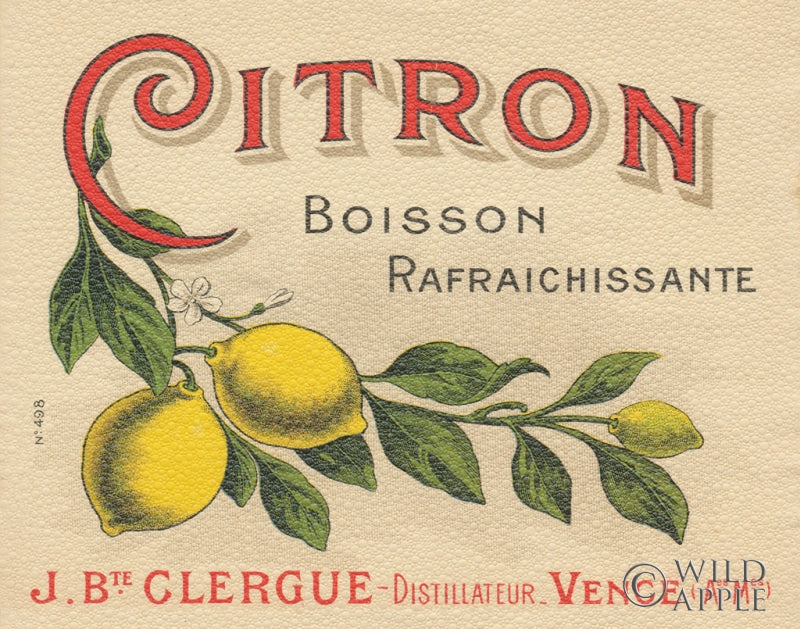 Reproduction of Lemon Label by Wild Apple Portfolio - Wall Decor Art