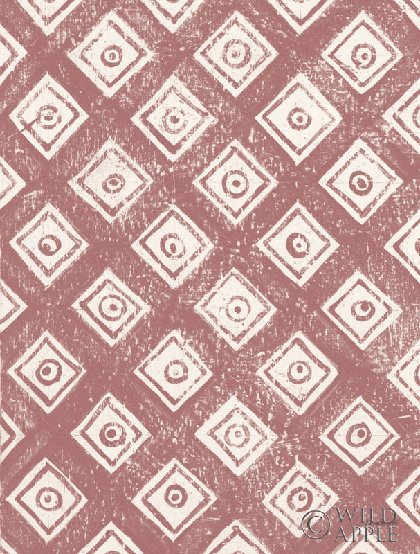 Reproduction of Maki Tile Panel II Crop I Rose by Kathrine Lovell - Wall Decor Art