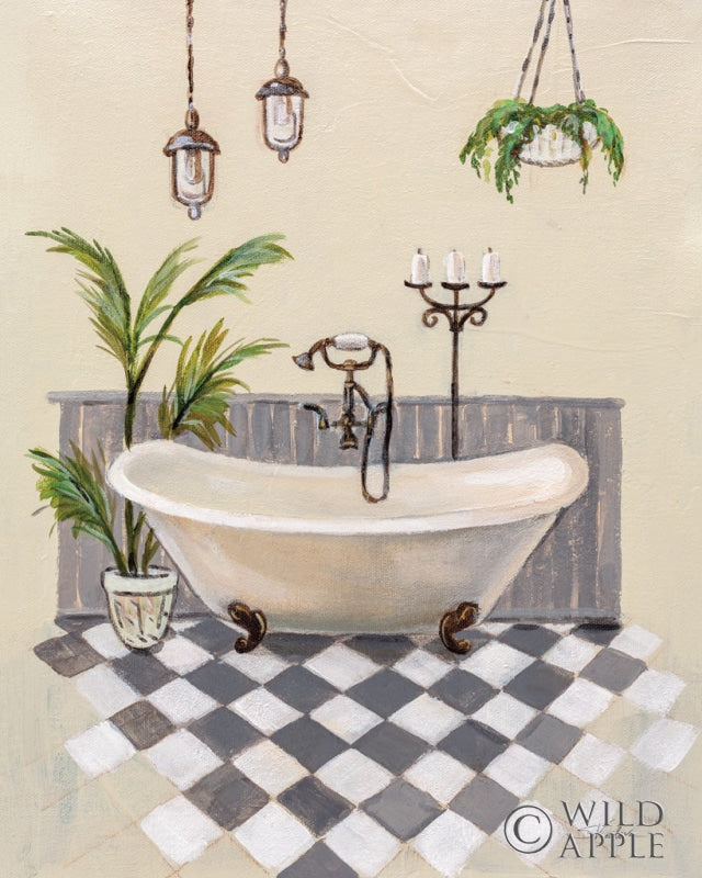 Reproduction of Gray Cottage Bathroom I by Silvia Vassileva - Wall Decor Art