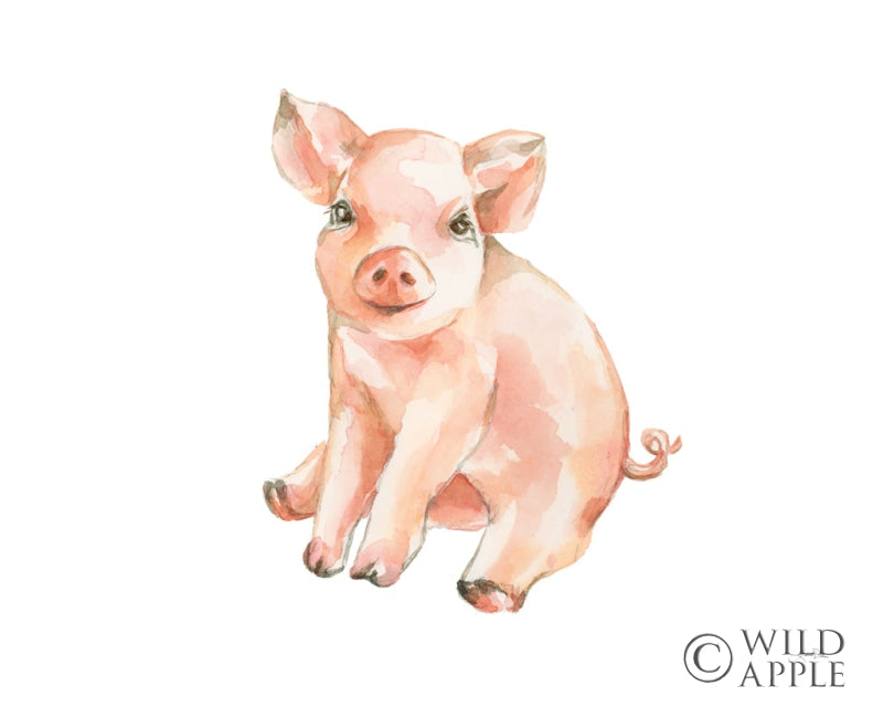 Reproduction of Sweet Piggy Sitting by Katrina Pete - Wall Decor Art