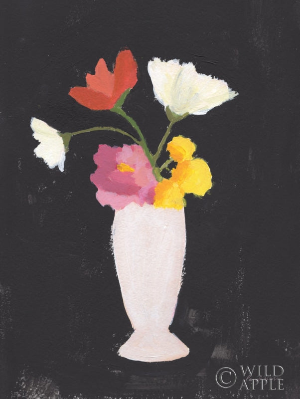 Reproduction of Floral on Black I by Pamela Munger - Wall Decor Art