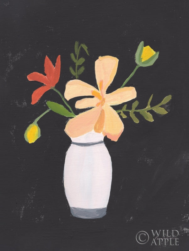 Reproduction of Floral on Black II by Pamela Munger - Wall Decor Art