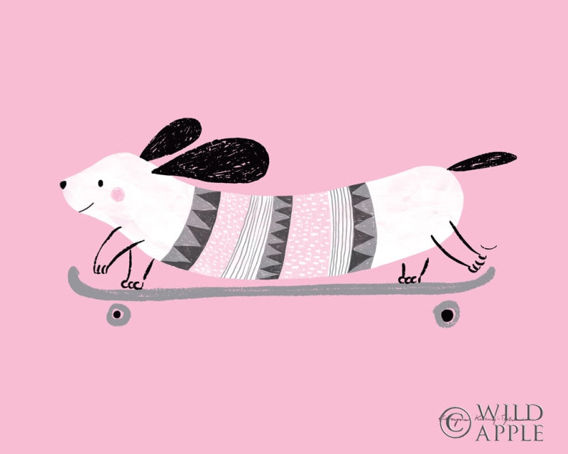 Reproduction of Pink Dog by Kasia Kucwaj-Tybur - Wall Decor Art