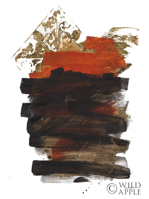 Reproduction of Gold Black Abstract II Red by Mike Schick - Wall Decor Art