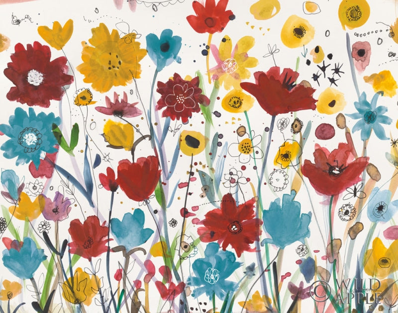 Reproduction of Garden Trail I Teal by Cheryl Warrick - Wall Decor Art