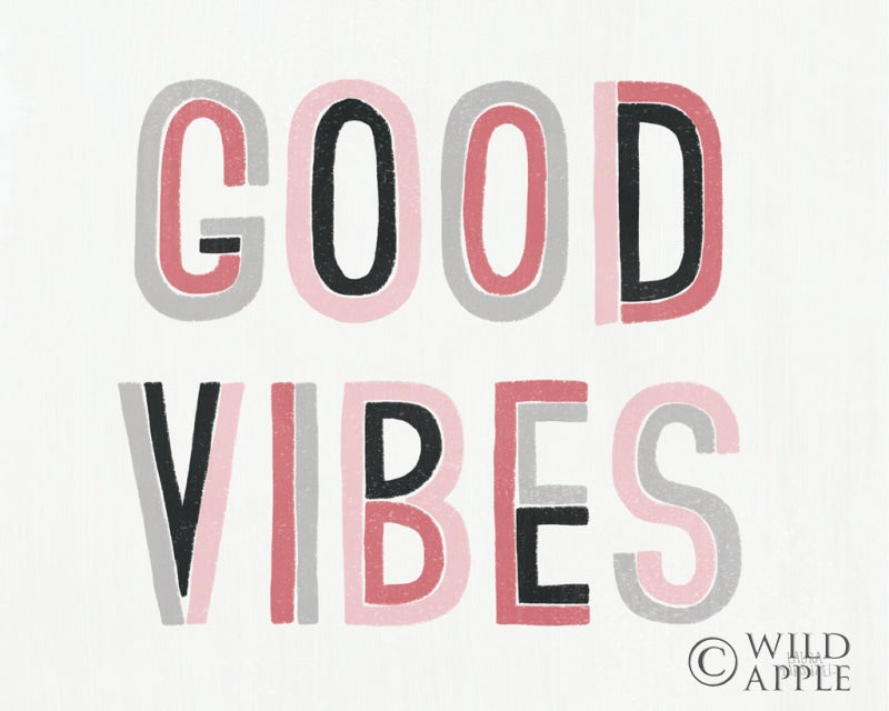 Reproduction of Retro Words I Pink Crop by Laura Marshall - Wall Decor Art