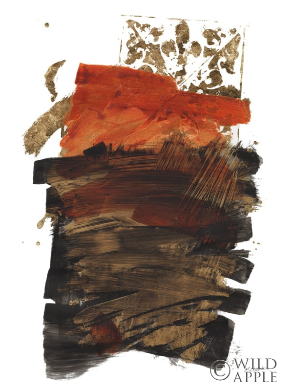 Reproduction of Gold Black Abstract I Red by Mike Schick - Wall Decor Art