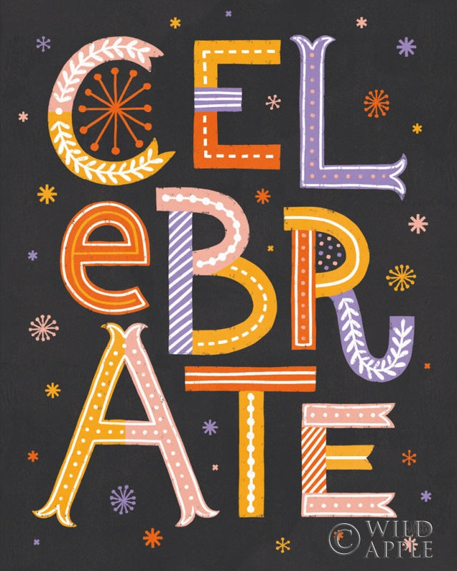 Reproduction of Celebrations V Dark by Laura Marshall - Wall Decor Art