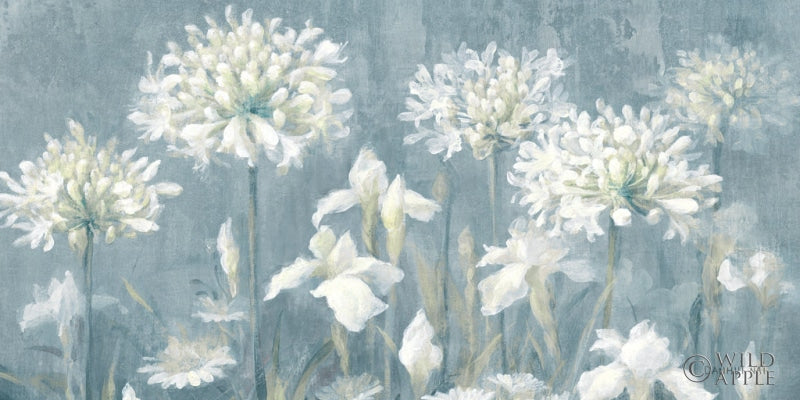 Reproduction of Spring Blossoms II Slate Blue Crop by Danhui Nai - Wall Decor Art