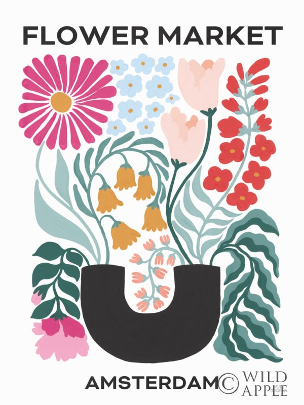 Reproduction of Flower Market V by Laura Marshall - Wall Decor Art