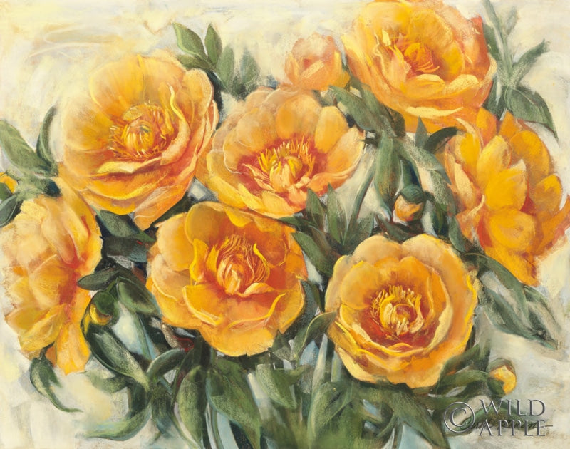 Reproduction of Golden Peonies Crop by Carol Rowan - Wall Decor Art