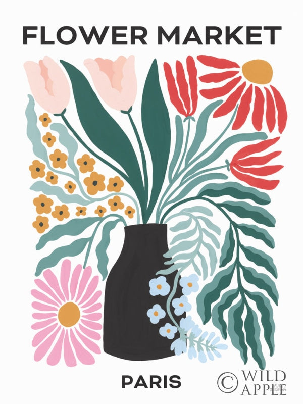 Reproduction of Flower Market II by Laura Marshall - Wall Decor Art