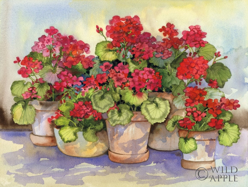 Reproduction of Spring Geraniums by Kathleen Parr McKenna - Wall Decor Art