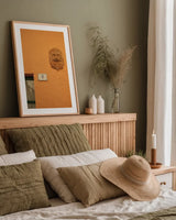 No. 8 by Aledanda. shown as a paper print in a natural frame. Available as a archival giclee rolled canvas, fine art paper, or poster print. SKU 58399h.