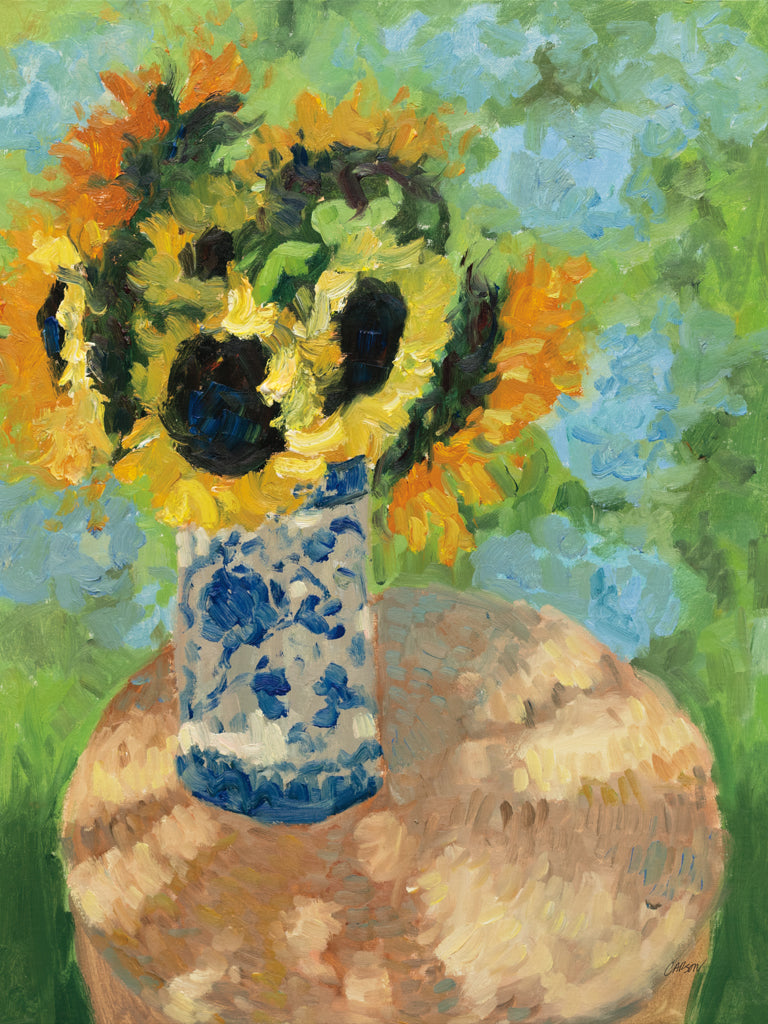 Reproduction of Sunflowers and Hydrangeas by Carson Overstreet - Wall Decor Art
