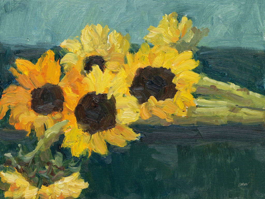 Reproduction of Freshly Cut Sunflowers by Carson Overstreet - Wall Decor Art