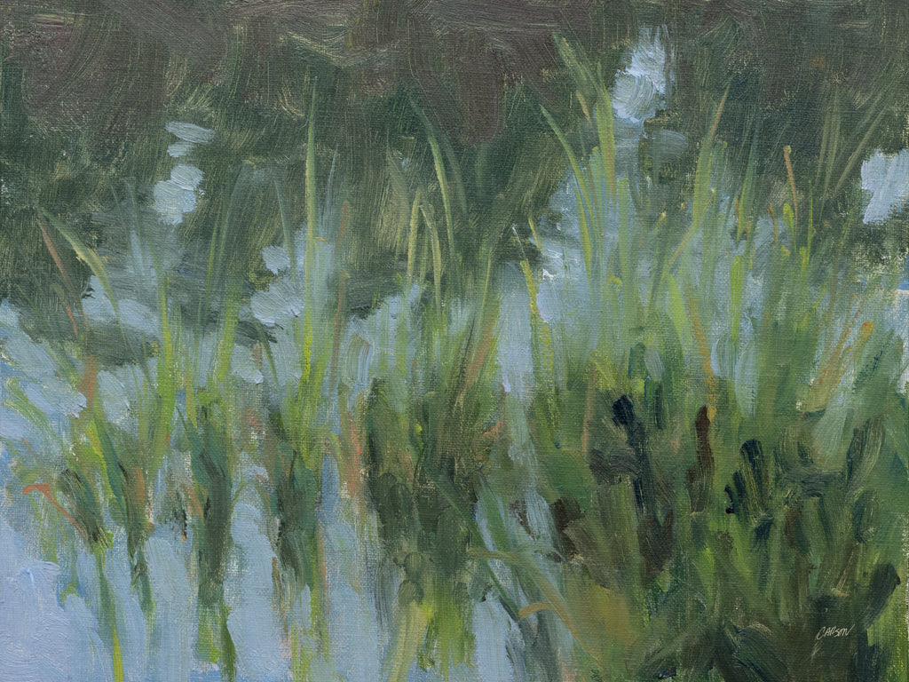 Reproduction of Marsh Reeds Reflecting by Carson Overstreet - Wall Decor Art