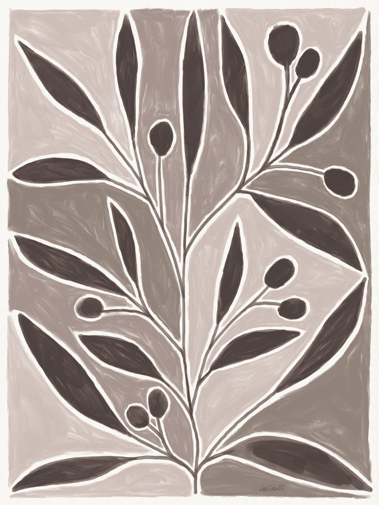 Reproduction of Modern Leaf Neutral by Anne Tavoletti - Wall Decor Art