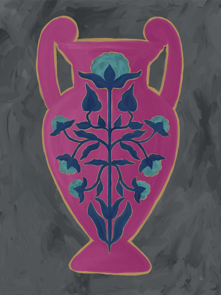 Reproduction of Folk Style Vessel Moody Jewels II by Sarah Adams - Wall Decor Art