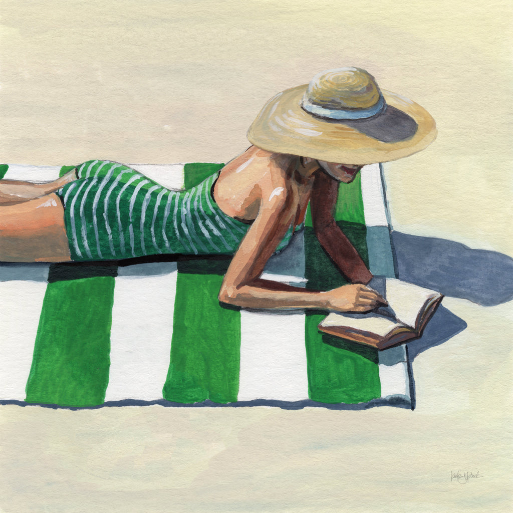 Reproduction of Reading at The Beach v2 by Kate Jarvik Birch - Wall Decor Art