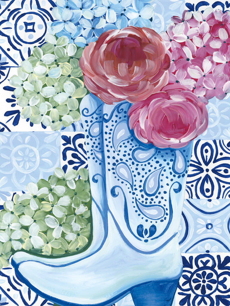 Reproduction of Southern Belle Cowgirl Boots Tile by Yvette St. Amant - Wall Decor Art