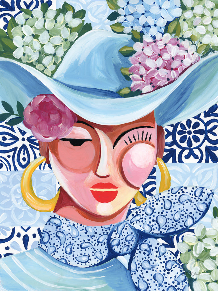 Reproduction of Southern Belle Cowgirl Tile by Yvette St. Amant - Wall Decor Art