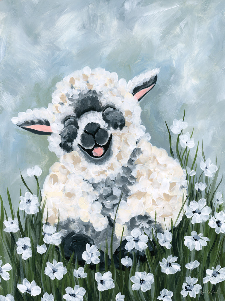 Reproduction of Blissful Sheep by Yvette St. Amant - Wall Decor Art