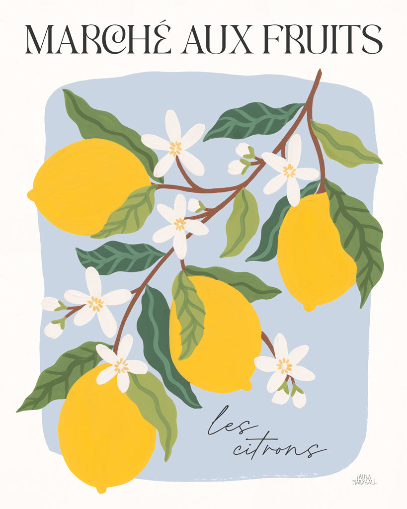 Reproduction of Marche aux Fruits II Blue by Laura Marshall - Wall Decor Art