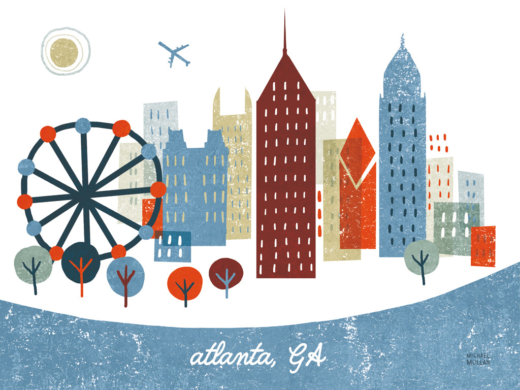 Reproduction of Colorful Atlanta Crop by Michael Mullan - Wall Decor Art