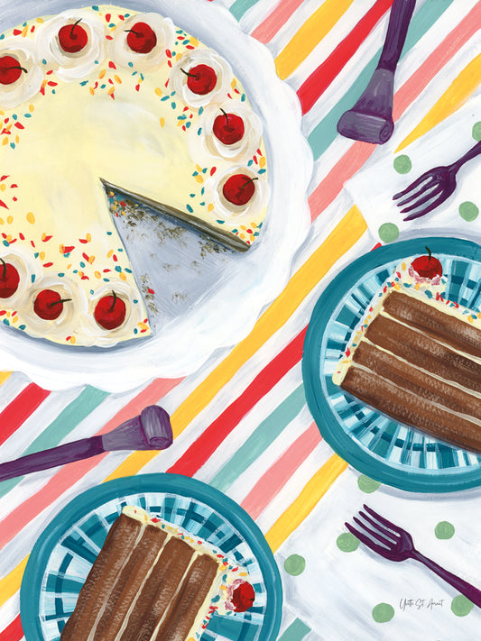 Reproduction of Celebrate With Cake by Yvette St. Amant - Wall Decor Art