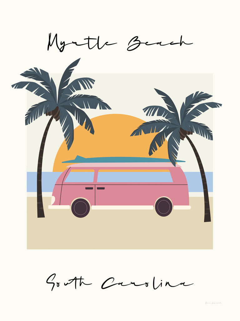 Reproduction of Myrtle Beach Retro Vibe by Omar Escalante - Wall Decor Art