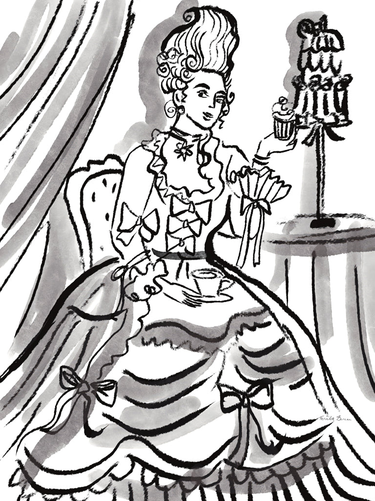 Reproduction of Let them Eat Cake Sketch by Farida Zaman - Wall Decor Art