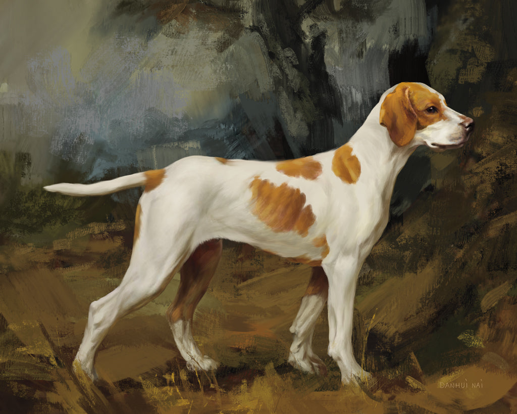 Reproduction of Hunting Dog Portrait by Danhui Nai - Wall Decor Art