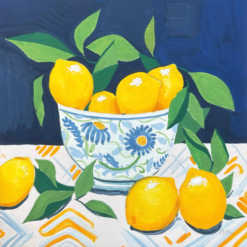 Reproduction of Bowl Of Fresh Lemons by Morgan Birch - Wall Decor Art