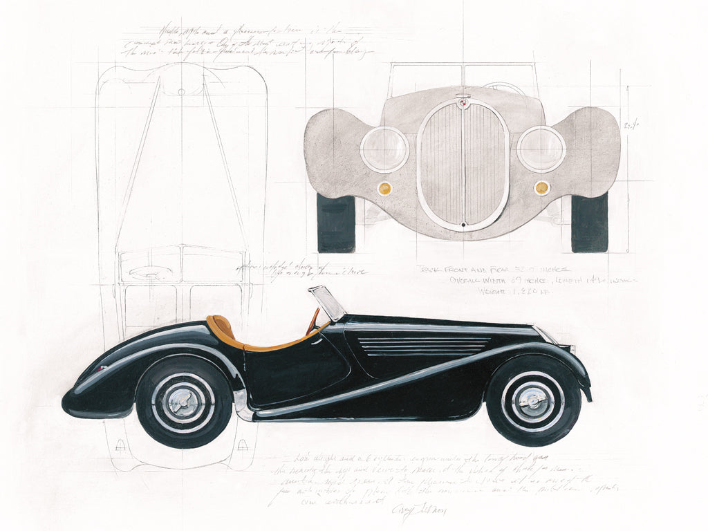 Reproduction of Roadster I on White by Avery Tillmon - Wall Decor Art
