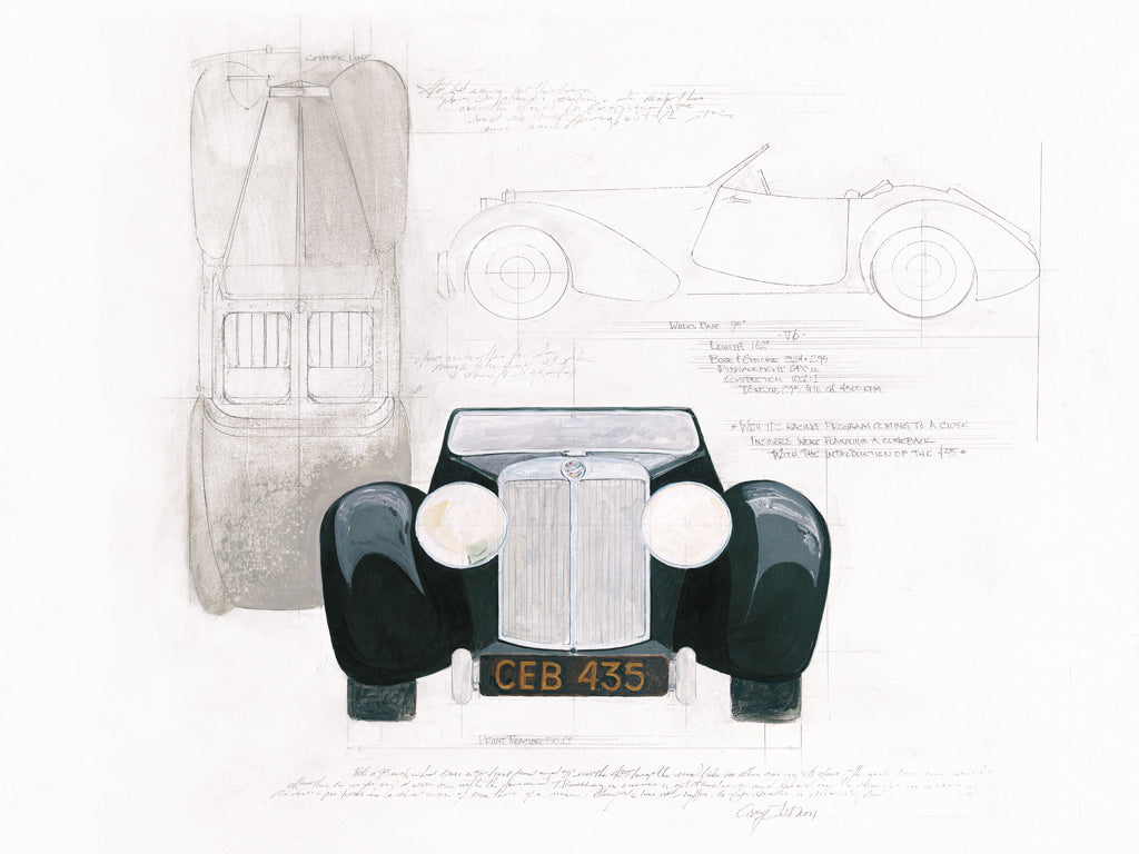 Reproduction of Roadster II on White by Avery Tillmon - Wall Decor Art
