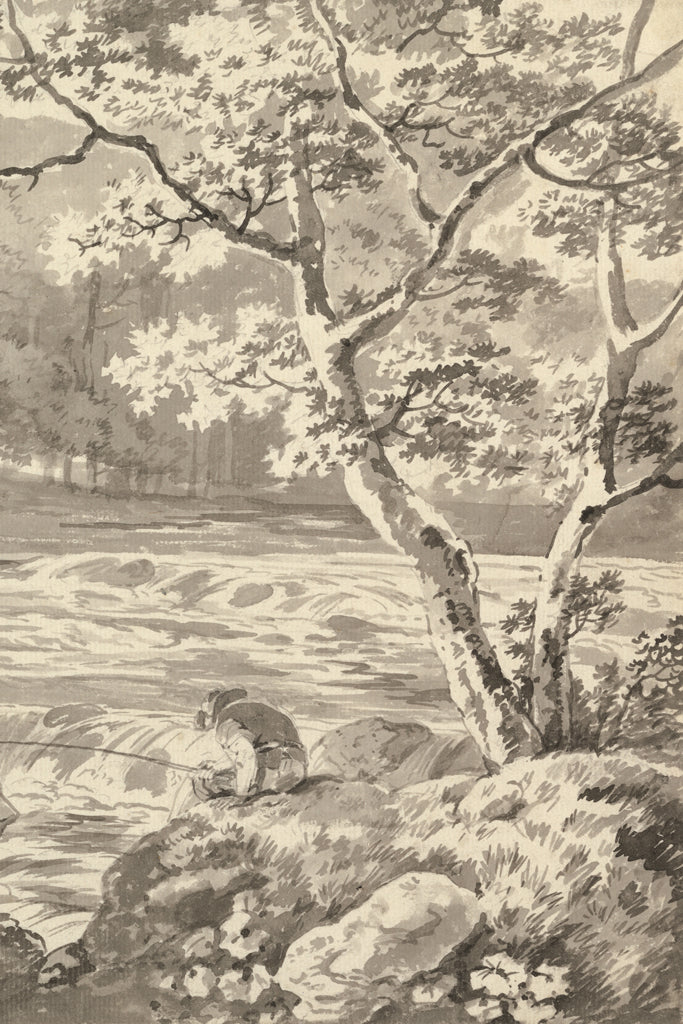 Reproduction of River With Angler II by Wild Apple Portfolio - Wall Decor Art