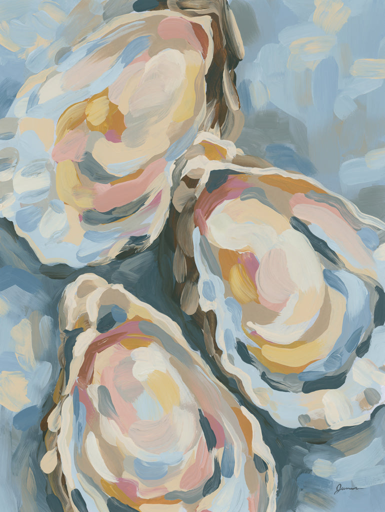 Reproduction of Mosaic Oysters II by June Erica Vess - Wall Decor Art